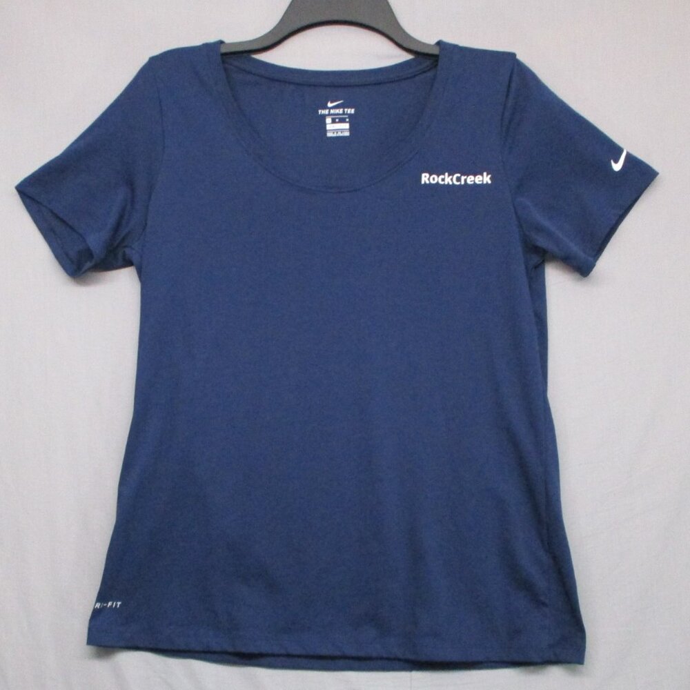Nike U-Neck T-Shirt Blue Women Size | M